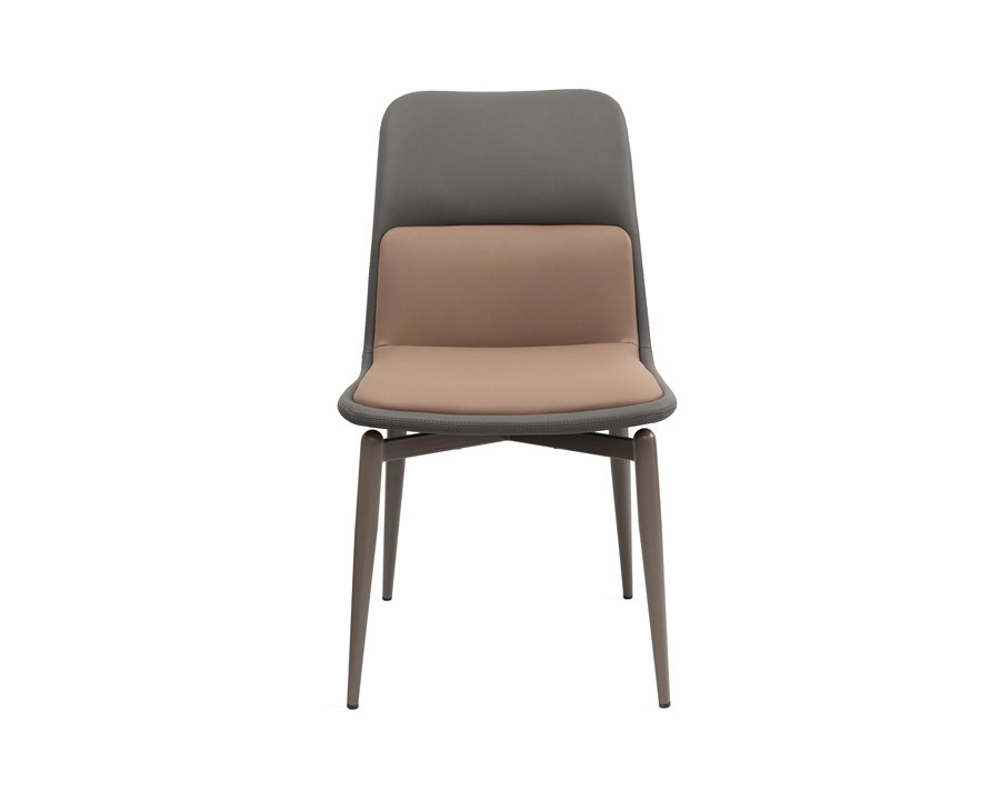 Whiteline - Bruno Dining Chair in Brown/Dark Gray