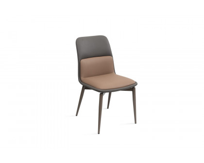 Whiteline - Bruno Dining Chair in Brown/Dark Gray