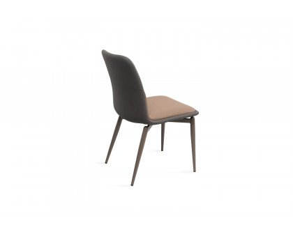 Whiteline - Bruno Dining Chair in Brown/Dark Gray