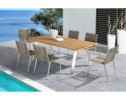 Whiteline - Rhea Outdoor Dining Chair in Light Brown