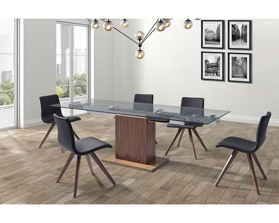 Whiteline - Pilastro Extendable Dining Table in Natural/Walnut