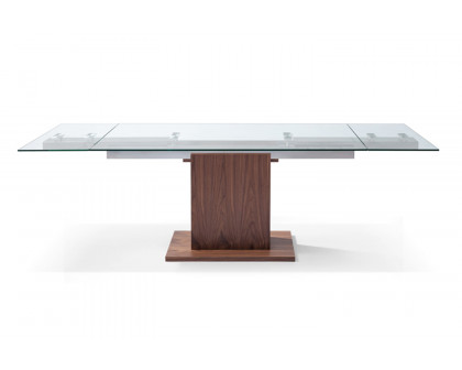 Whiteline - Pilastro Extendable Dining Table in Natural/Walnut