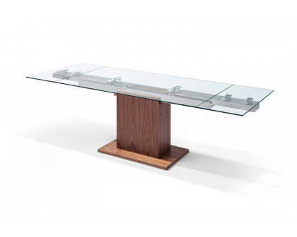 Whiteline - Pilastro Extendable Dining Table in Natural/Walnut