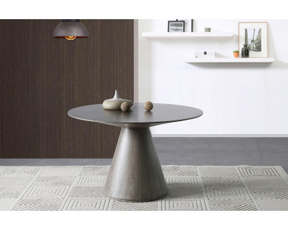 Whiteline Kira Round Dining Table - Gray