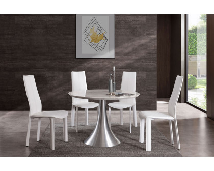 Whiteline - Flow Round Dining Table in White