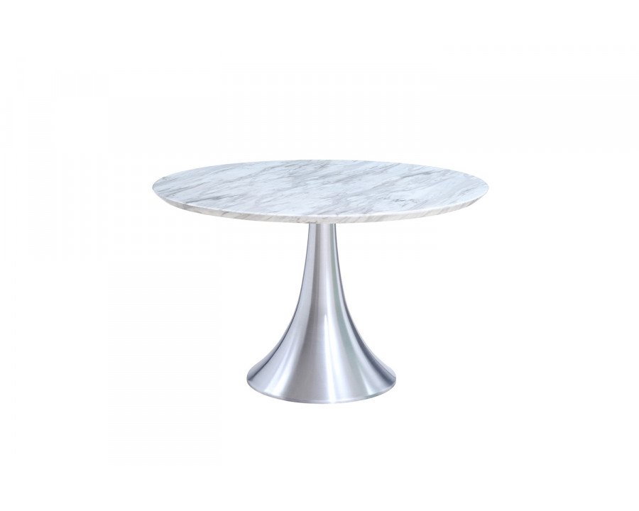 Whiteline - Flow Round Dining Table in White