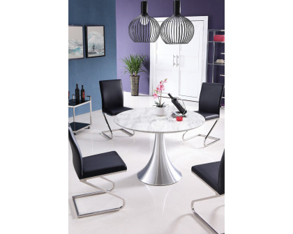 Whiteline - Flow Round Dining Table in White