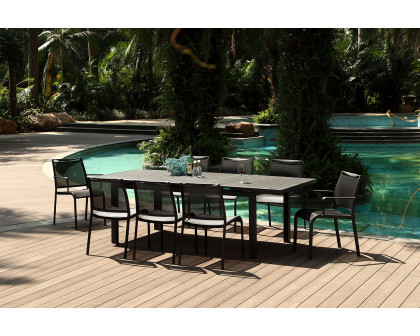 Whiteline - Alum Outdoor Extendable Dining Table in Gray