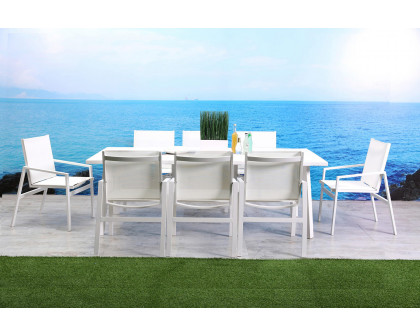 Whiteline - Rio Outdoor Rectangle Dining Table in White