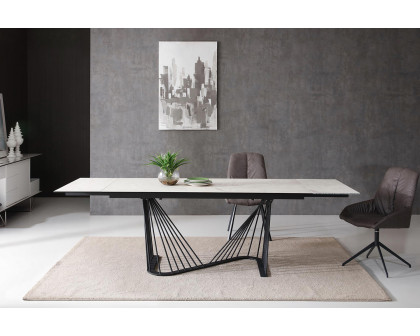 Whiteline - Roma Extendable Dining Table in White