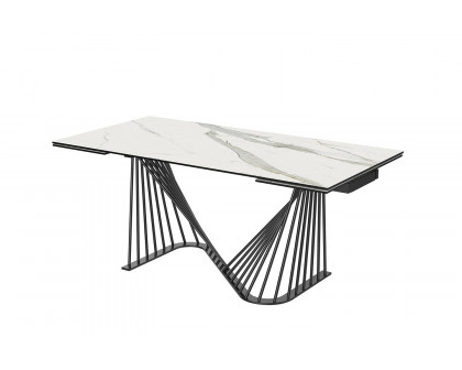 Whiteline - Roma Extendable Dining Table in White