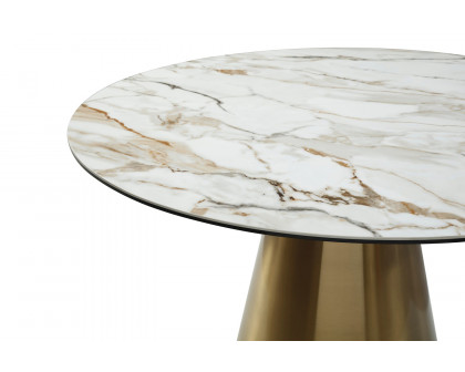 Whiteline - Charlotte Round Dining Table in White