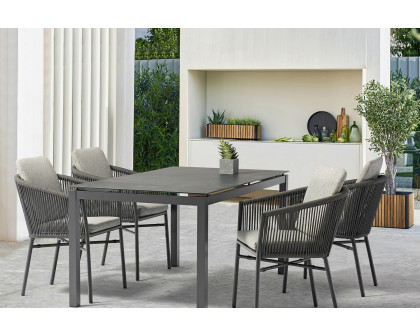 Whiteline - Lynn Outdoor Dining Table in Dark Gray