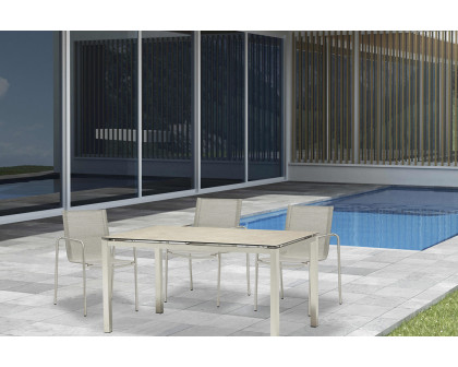 Whiteline - Paola Outdoor Dining Table in Light Gray