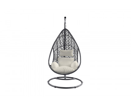 Whiteline Bravo Outdoor Egg Chair - White/Gray