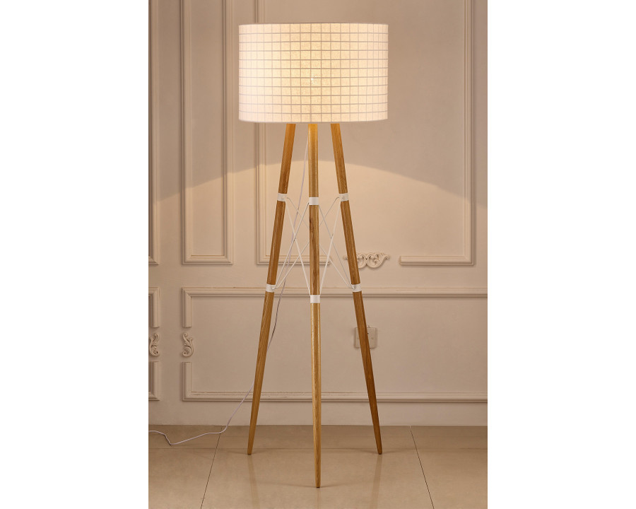 Whiteline - Amber Floor Lamp in White