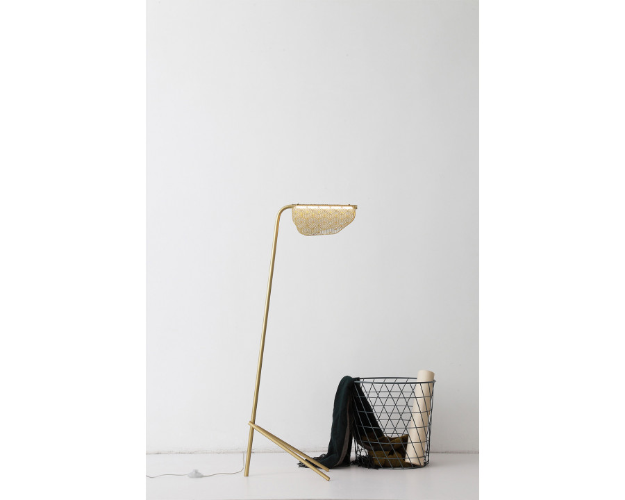 Whiteline - Piper Floor Lamp in Gold