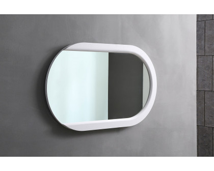 Whiteline - Mandarin Oval Mirror in White