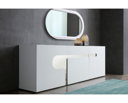 Whiteline - Mandarin Oval Mirror in White