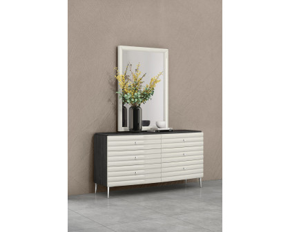 Whiteline - Pino Rectangular Mirror in Light Gray