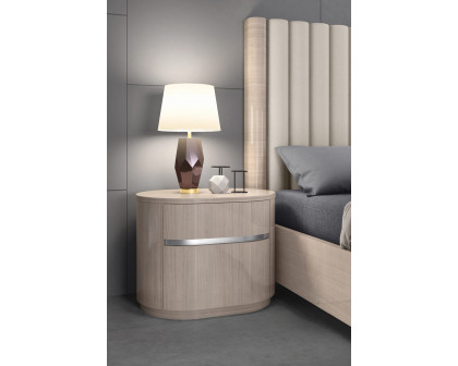 Whiteline - Waves Nightstand in Beige