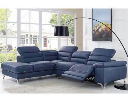 Whiteline - Johnson Sectional in Navy-Blue