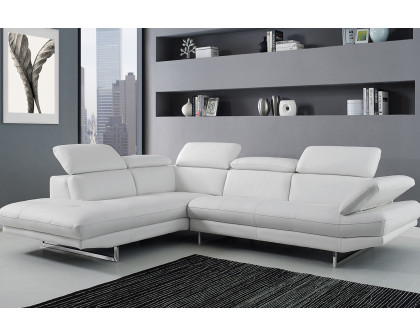 Whiteline Pandora Sectional - White, Left-Chaise