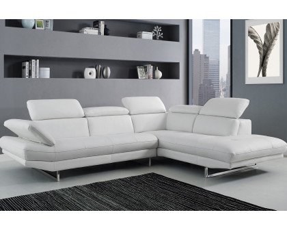 Whiteline Pandora Sectional - White, Right-Chaise