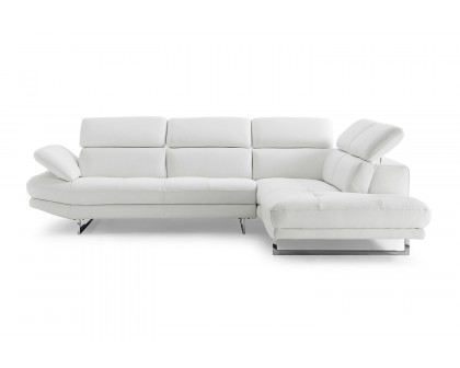 Whiteline Pandora Sectional - White, Right-Chaise