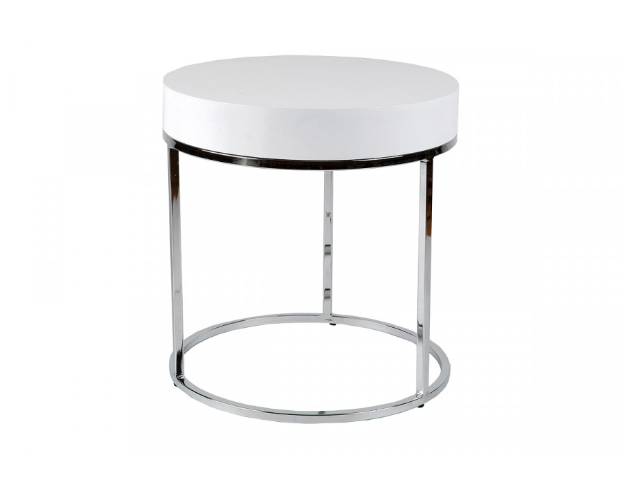 Whiteline Mog Side Table - White