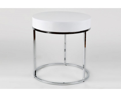 Whiteline Mog Side Table - White