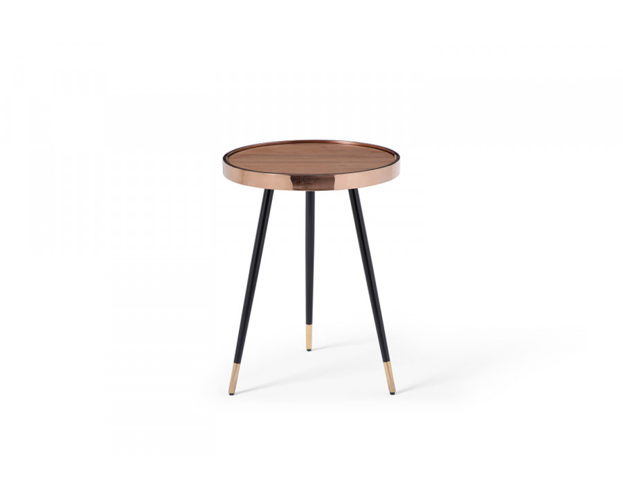 Whiteline Meli Large Side Table - Walnut/Black