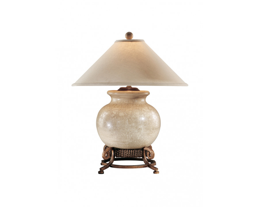 Wildwood - Urn With Stand Lamp in Antique Crackle Glaze, Porcelain