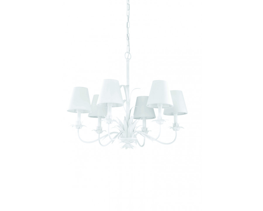 Whiteline Fontana Chandelier With Shades in White Plaster