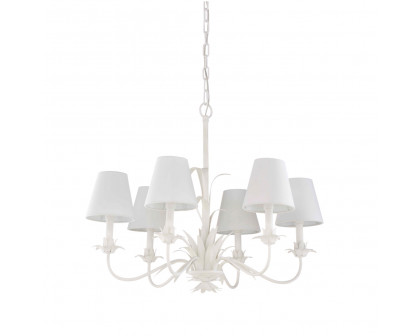 Whiteline Fontana Chandelier With Shades in White Plaster