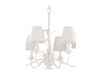 Whiteline Fontana Chandelier With Shades in White Plaster