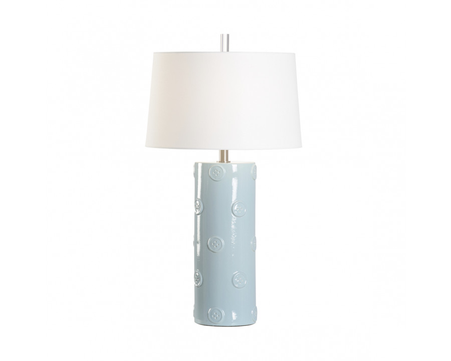 Wildwood - Buttoned Up Lamp in  Sterling Blue