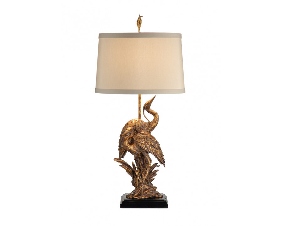 Wildwood - Egrets Lamp in Old Gold, Small