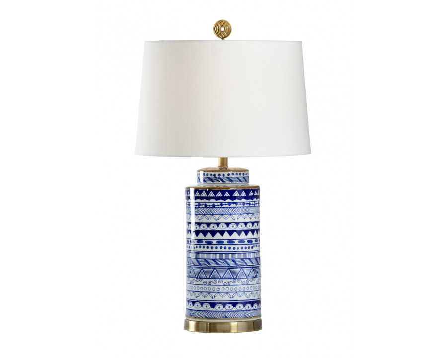 Wildwood - Destin Lamp in Blue/White Glaze, Small