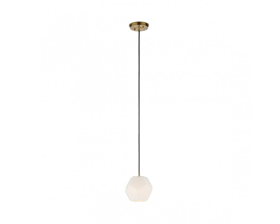 Wildwood - Indicus Pendant in Antique Brass/Black/White, Metal