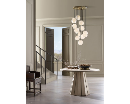 Wildwood - Indicus Chandelier in Antique Brass/Black/White, Metal