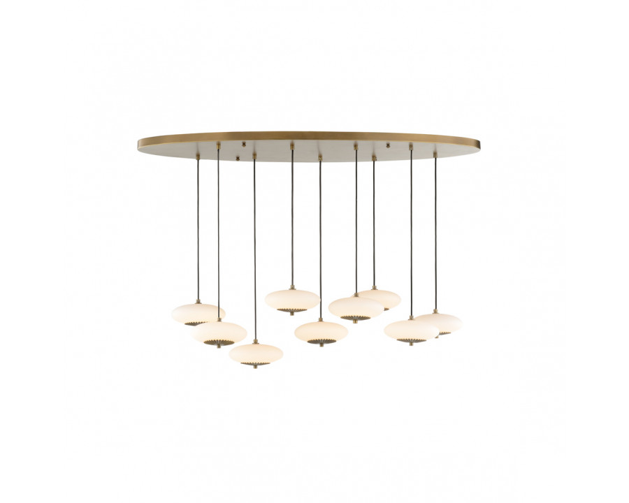 Wildwood - Collier Chandelier in Antique Brass/Black/Milk, Metal