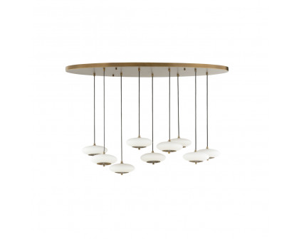 Wildwood - Collier Chandelier in Antique Brass/Black/Milk, Metal