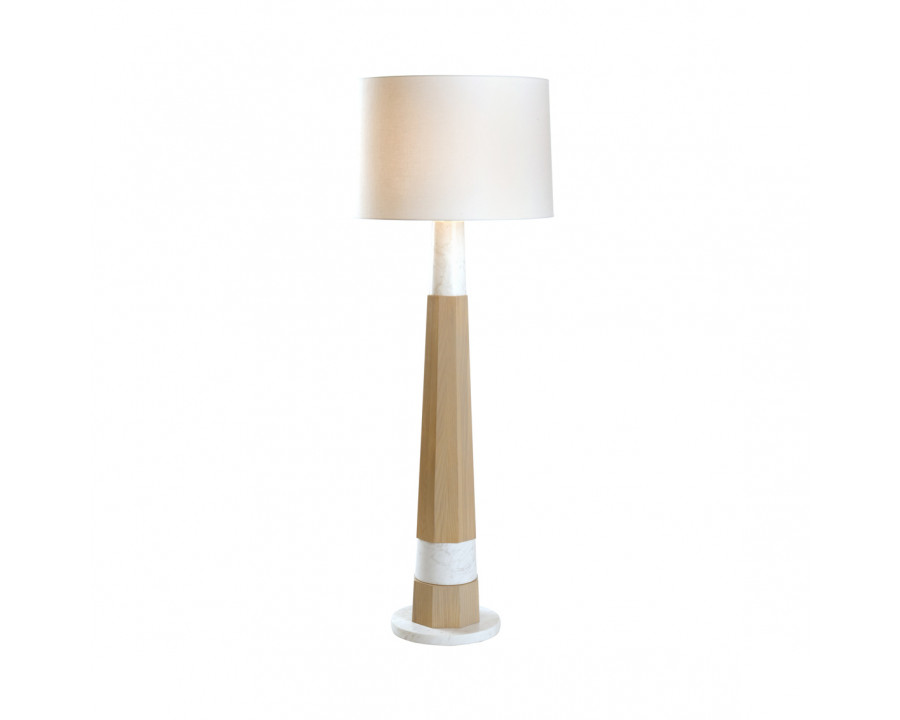 Wildwood - Laurence Floor Lamp in Natural White, Wood