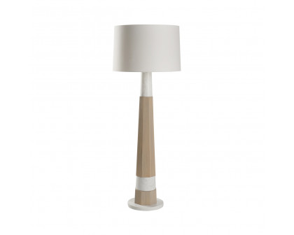 Wildwood - Laurence Floor Lamp in Natural White, Wood