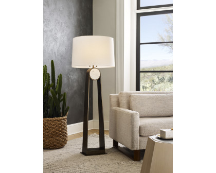 Wildwood - Emmons Floor Lamp in Natural White/Bronze, Marble