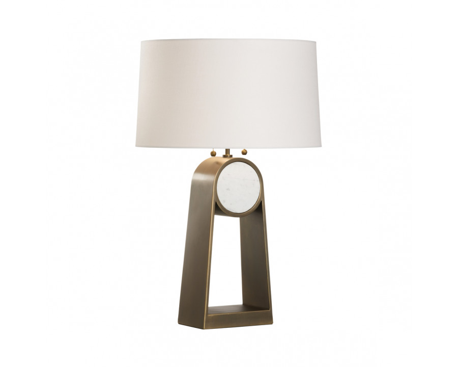 Wildwood - Emmons Lamp in Metal/Honed Carrera, Metal