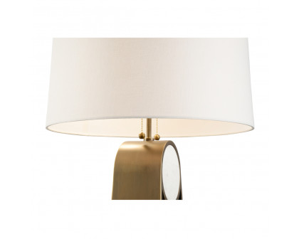 Wildwood - Emmons Lamp in Metal/Honed Carrera, Metal