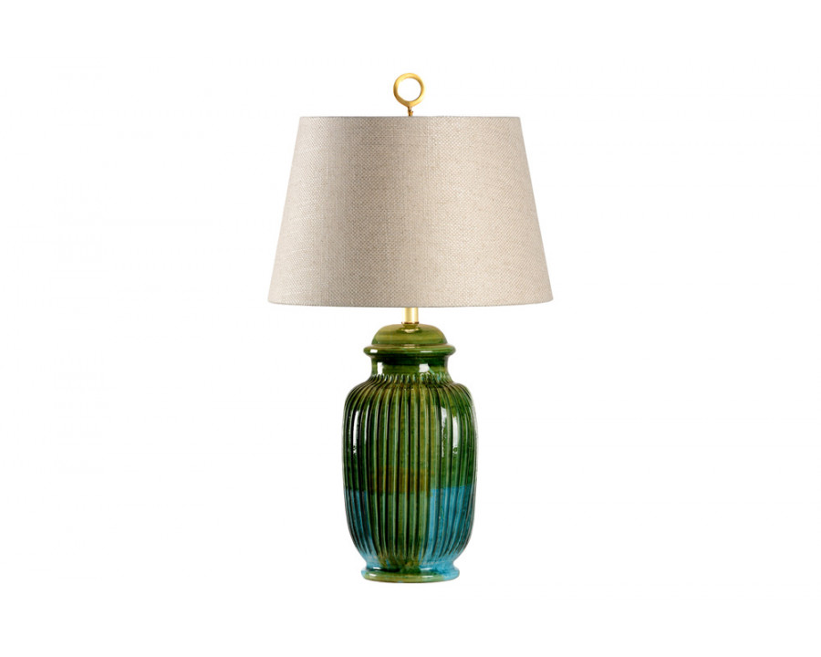 Wildwood - San Michele Lamp in Aquamarine Glaze, Ceramic/Porcelain