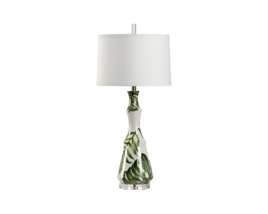 Wildwood - Rain Forest I Lamp in White/Green Glaze, Ceramic/Porcelain